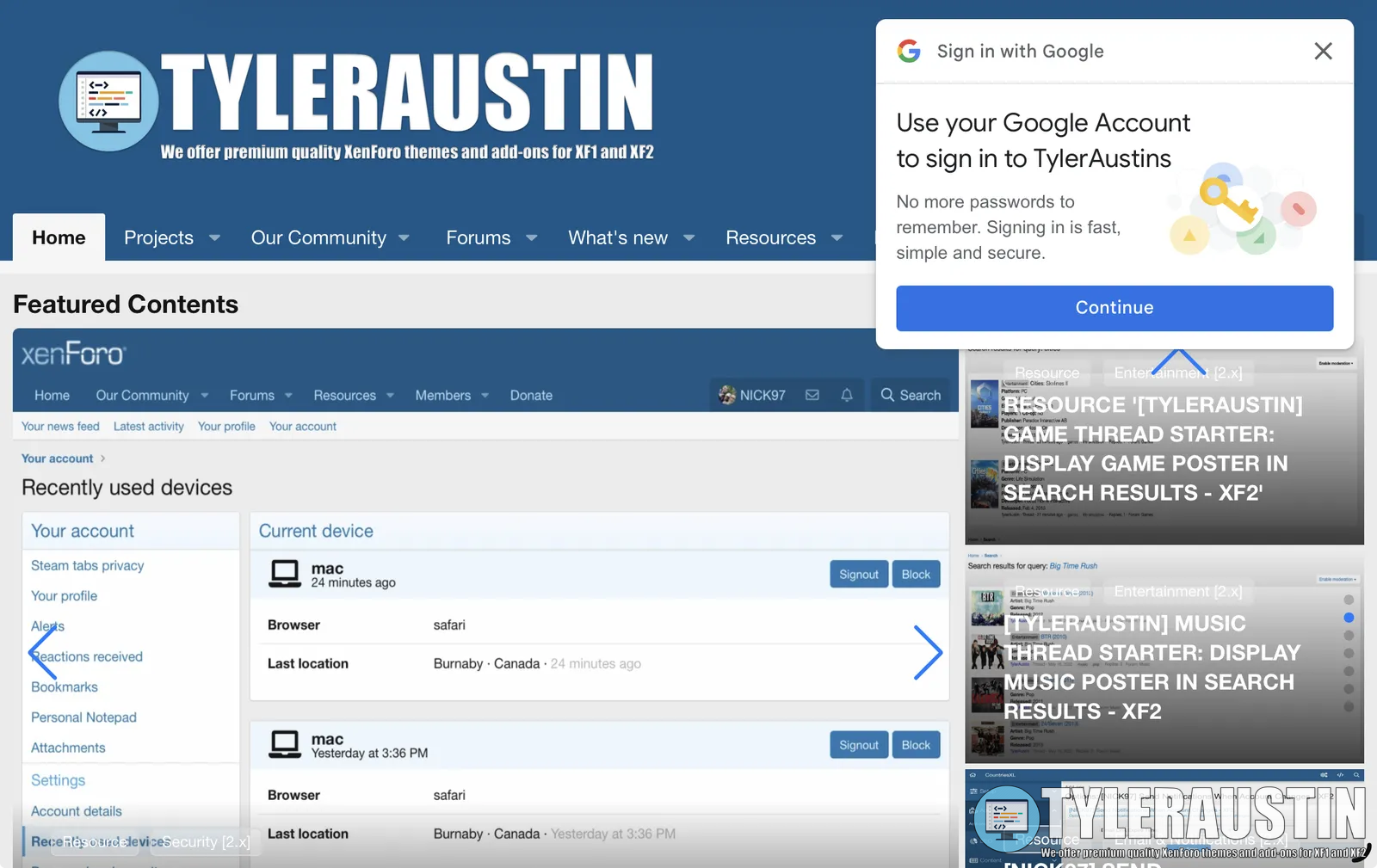 [MySite.com] [TylerAustin] Google One Tap Sign-In - XF2