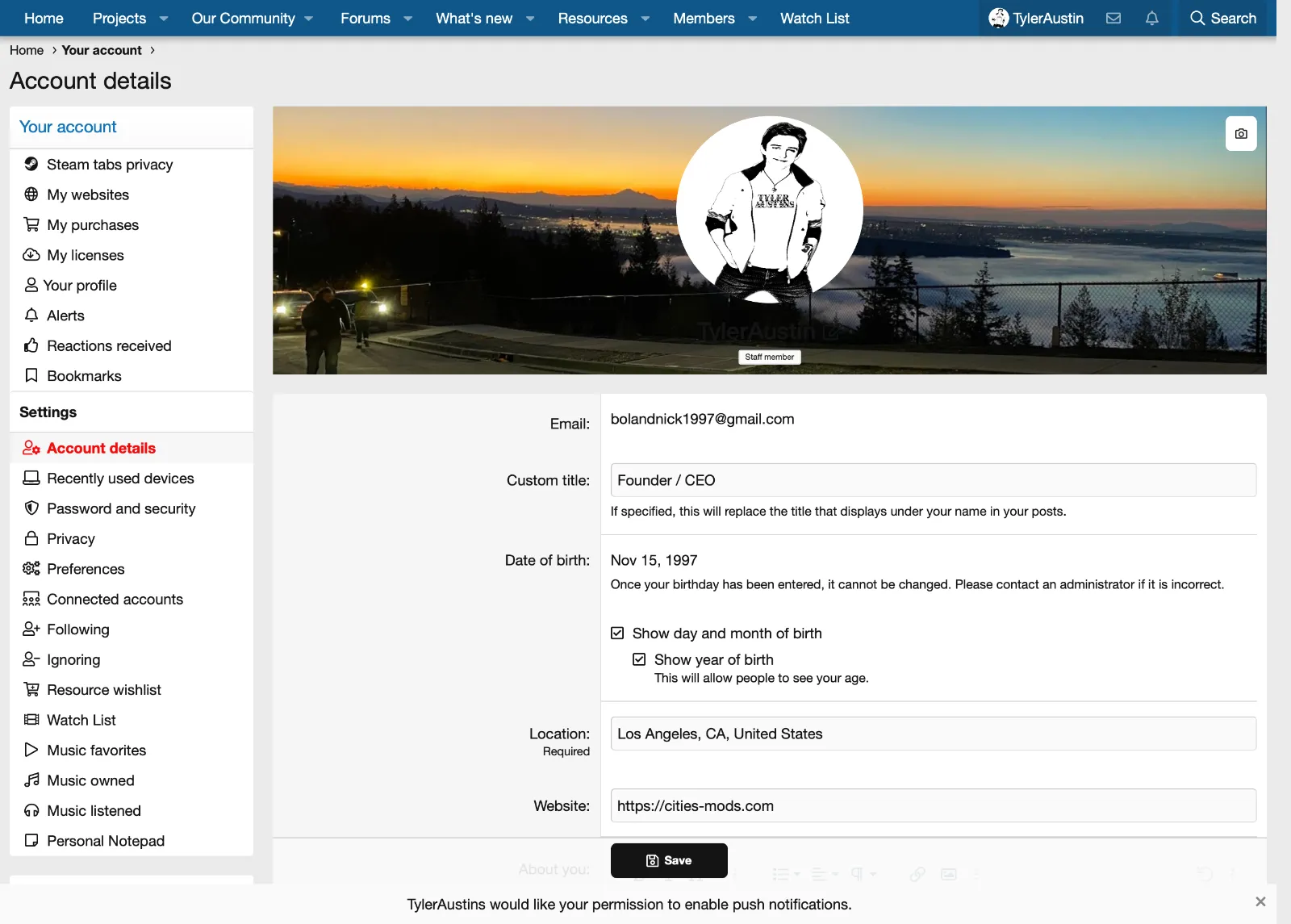 [MySite.com] [NICK97] Custom Account Details - XF2