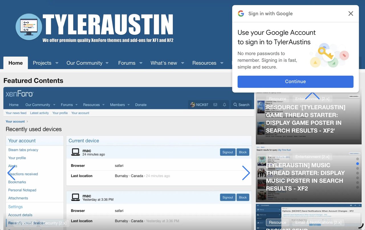 [TylerAustin] Google One Tap Sign-In - XF2