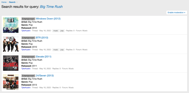 [TylerAustin] Music Thread Starter: Display Music Poster In Search Results - XF2